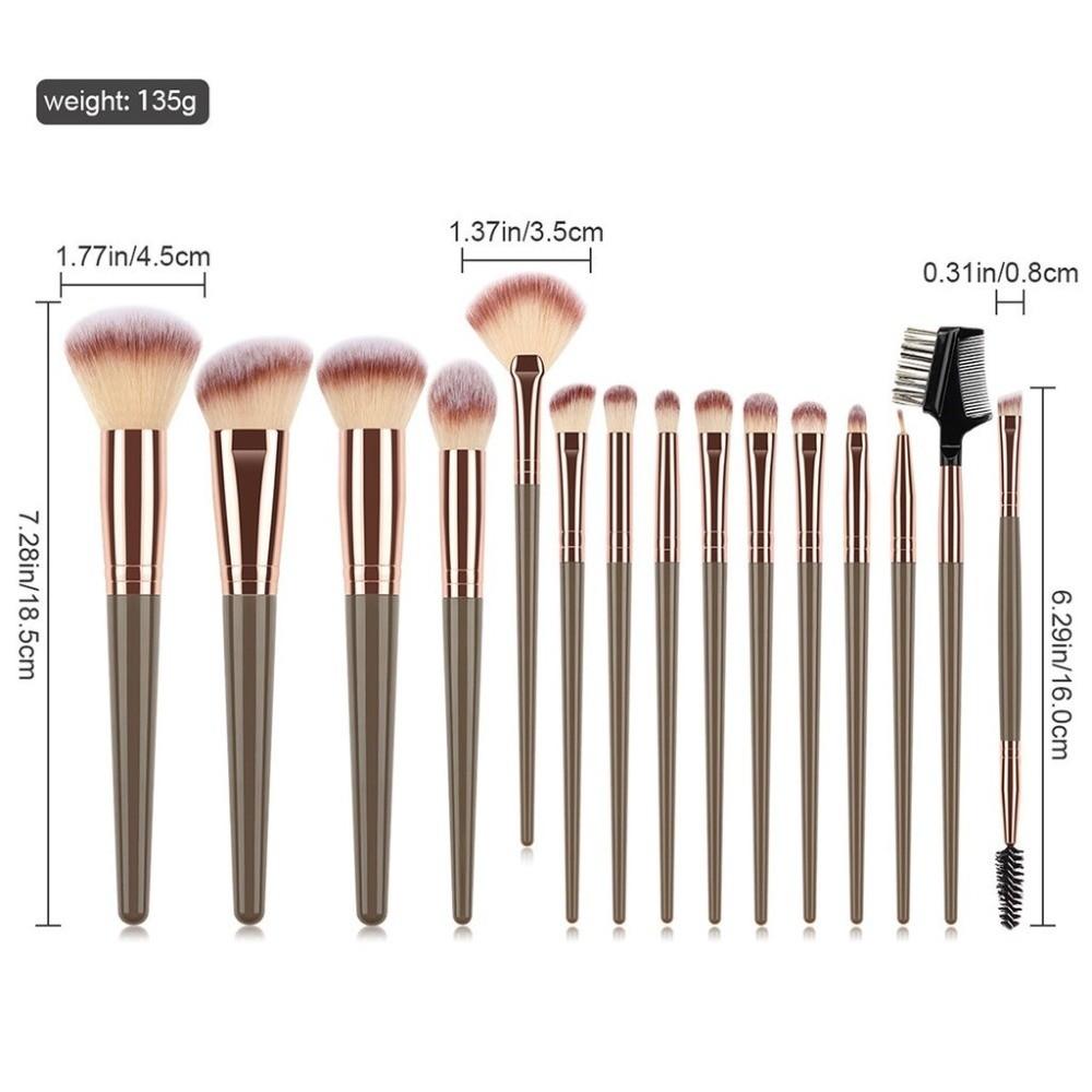 15pcs/set Face Bronzer Makeup Brushes Kit Make Up Tool Liner Brow Brush Portable Eyebrow Brush Lady