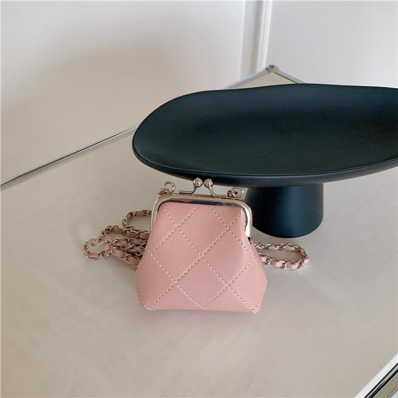 Lipstick Clip Mini Bag, Metal Buckle Chain Bag, Women's Niche High-end Messenger Diamond Bag