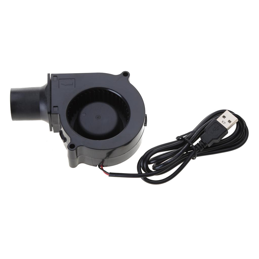 New 7530 5V USB Powered Fan with One Speed Controller- Compact and Quiet Blower for Barbecue and Camping