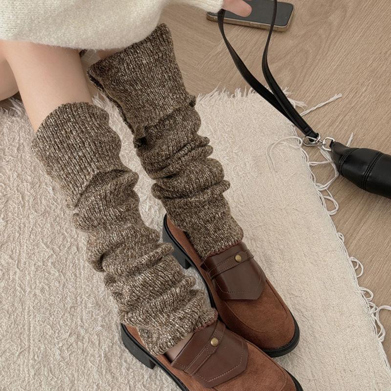 Autumn Winter Thickened Warm Thigh-high Socks Over-the-knee Leg Warmers Calf Long Slouchy Socks Korean Style Personality Fashion Leg Warmers Trendy