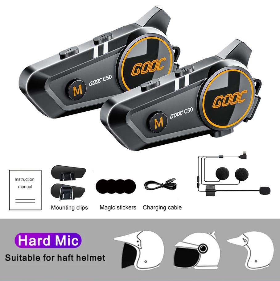 Motorradhelm-Gegensprechanlage, Headset, Stereo, Bluetooth, Freisprecheinrichtung, IPX67, wasserdicht, dreifarbiges Umgebungslicht, 1000 Stunden langer Standby