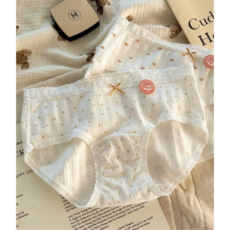 

Хлопковые трусики в деревенском стиле с цветочным принтом, со средней посадкой, приятные к коже и бесшовные, облегающие ягодицы и антибактериальные женские трусики XL