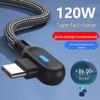 Dual Elbow Nylon Braided Fast Charging Cable for Apple, Android, Type-C with LED Light