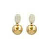 Champagne Gold Pearl & Diamond Retro Stud Earrings - 2025 High-End Luxury Design