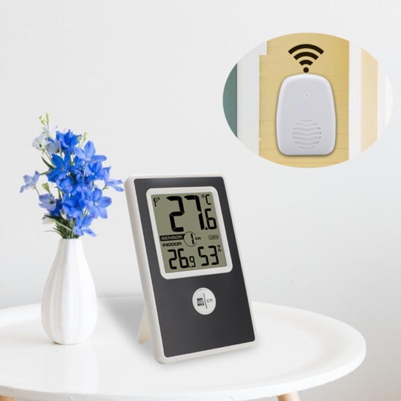 Wireless Indoor Outdoor Thermometer Hygrometer Battery Powered Household for Home Bedroom Baby Room Monitor