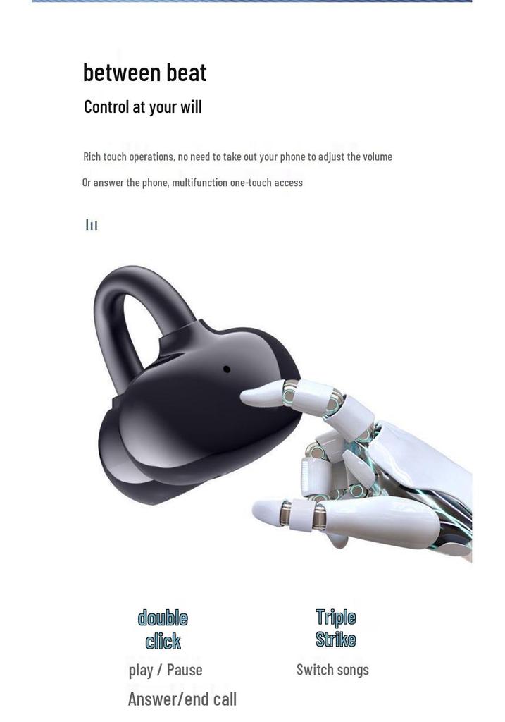 New Sports Wireless Ear Clip Earbuds: Comfortable, Long Battery Life, Universal Compatibility