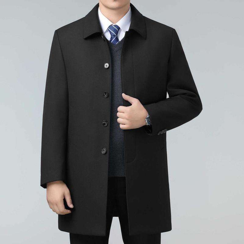 

Зимняя ветровка средней длины со съемной подкладкой из норкового бархата, мужская деловая повседневная куртка для пап среднего возраста, теплое пальто для госслужащего 205