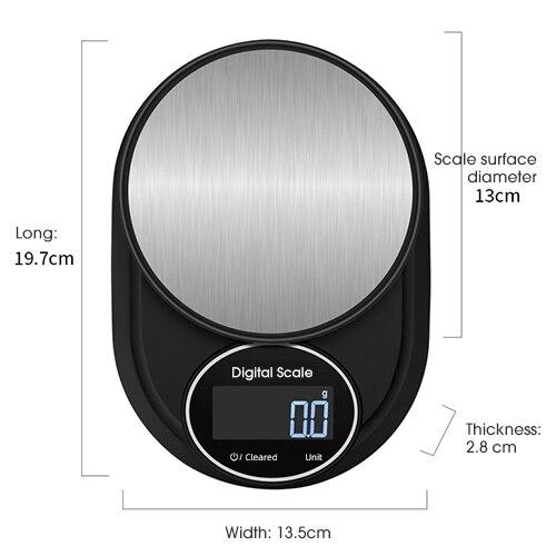 Stainless Steel 5kg 0.1g Kitchen Scale Weighing Food Scale Baking Measuring Scales Household Kitchen Accessories Coffee Scale