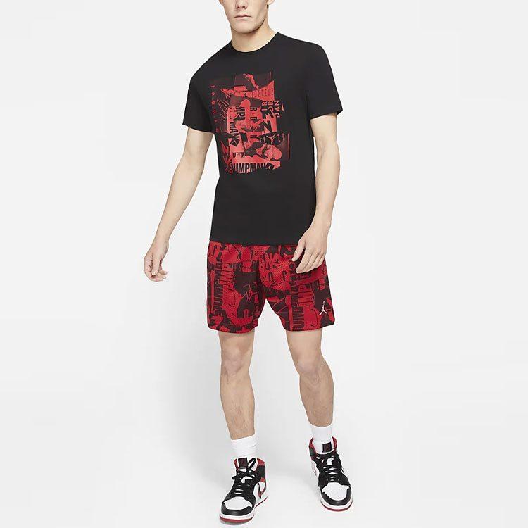 Jordan T Shirts Men's Black Crew Neck Moderate Straight Fit DA9880-010