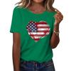 Women's Fashion Casual Printed Short Sleeve Round Neck Pullover Tops