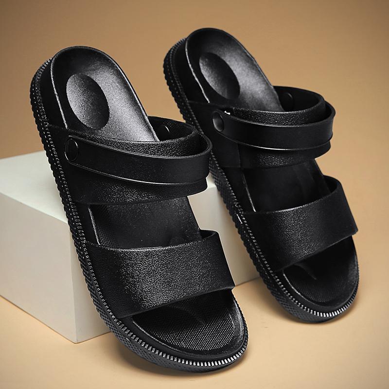 

Модные мужские сандалии Летние повседневные пляжные для отдыха На открытом воздухе Мужские удобные повседневные сандалии Новые Нескользящие На открытом воздухе Мягкая подошва Домашние тапочки 38 чёрный