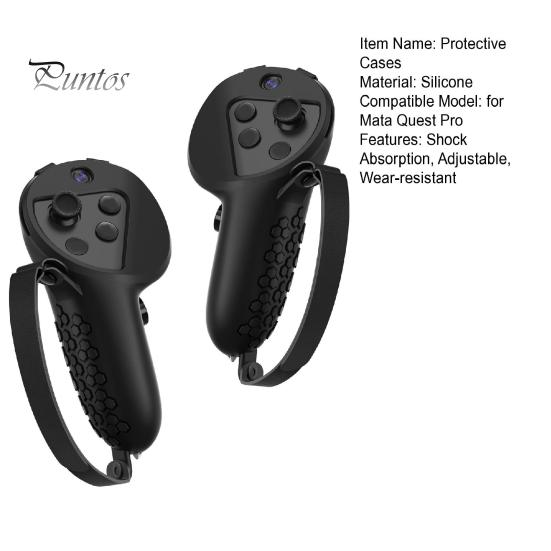 Handle Covers 2Pcs VR Controller Cases Uninterrupted Signal Anti-shock Tasteless Anti-fall Textured Surface Sleeves Protective Silicone for Mata Quest