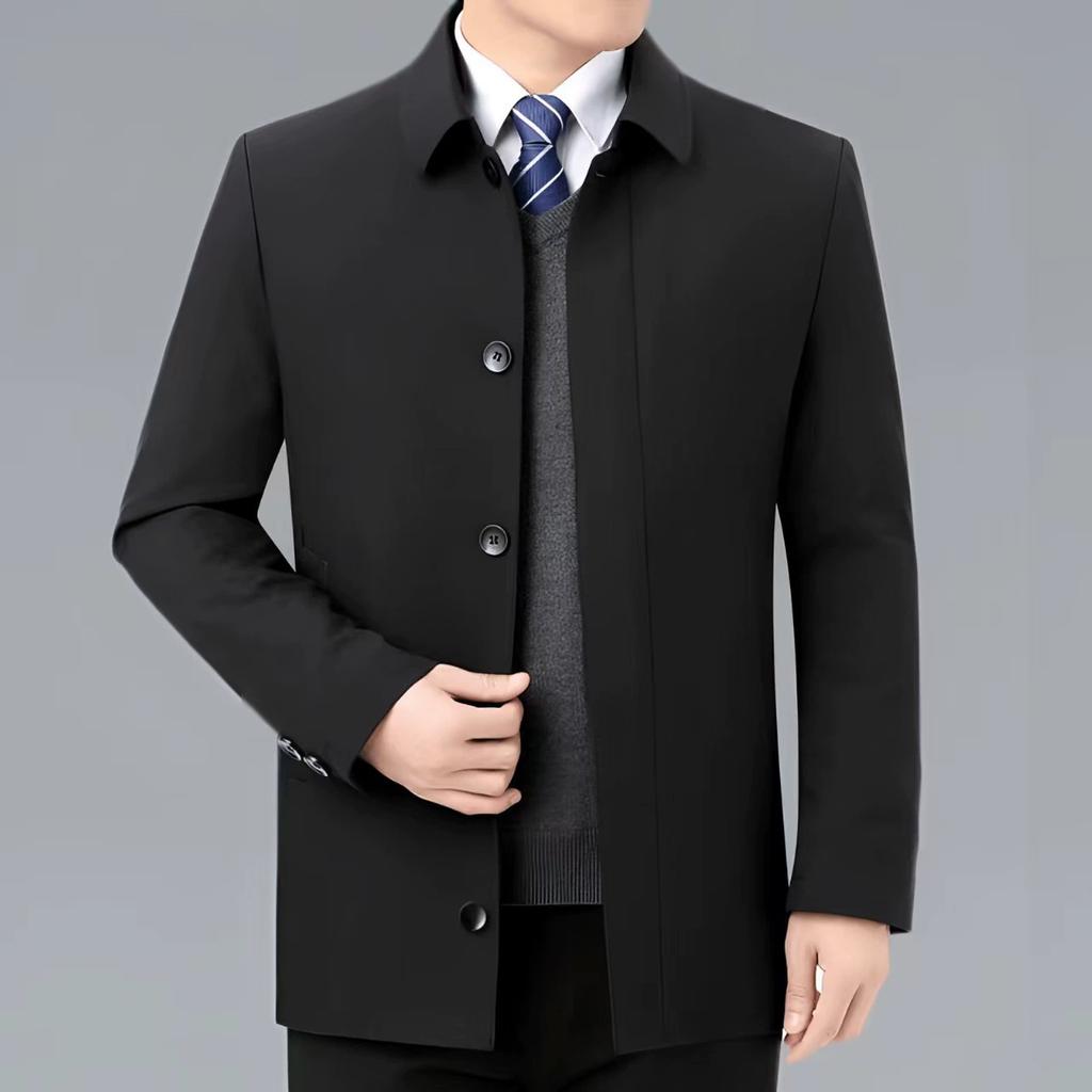 Quality Fashion Men's Jacket Business Casual Jacket Men Office Dress Coat Spring Autumn Solid Brand Men's Coat