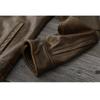 Chinese Size Men Leather Jacket Style Brown Genuine Cowhide Coat Soft Slim Fit Spring Vintage
