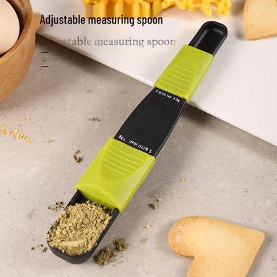 Adjustable Dual-Scale Plastic Measuring Spoon
