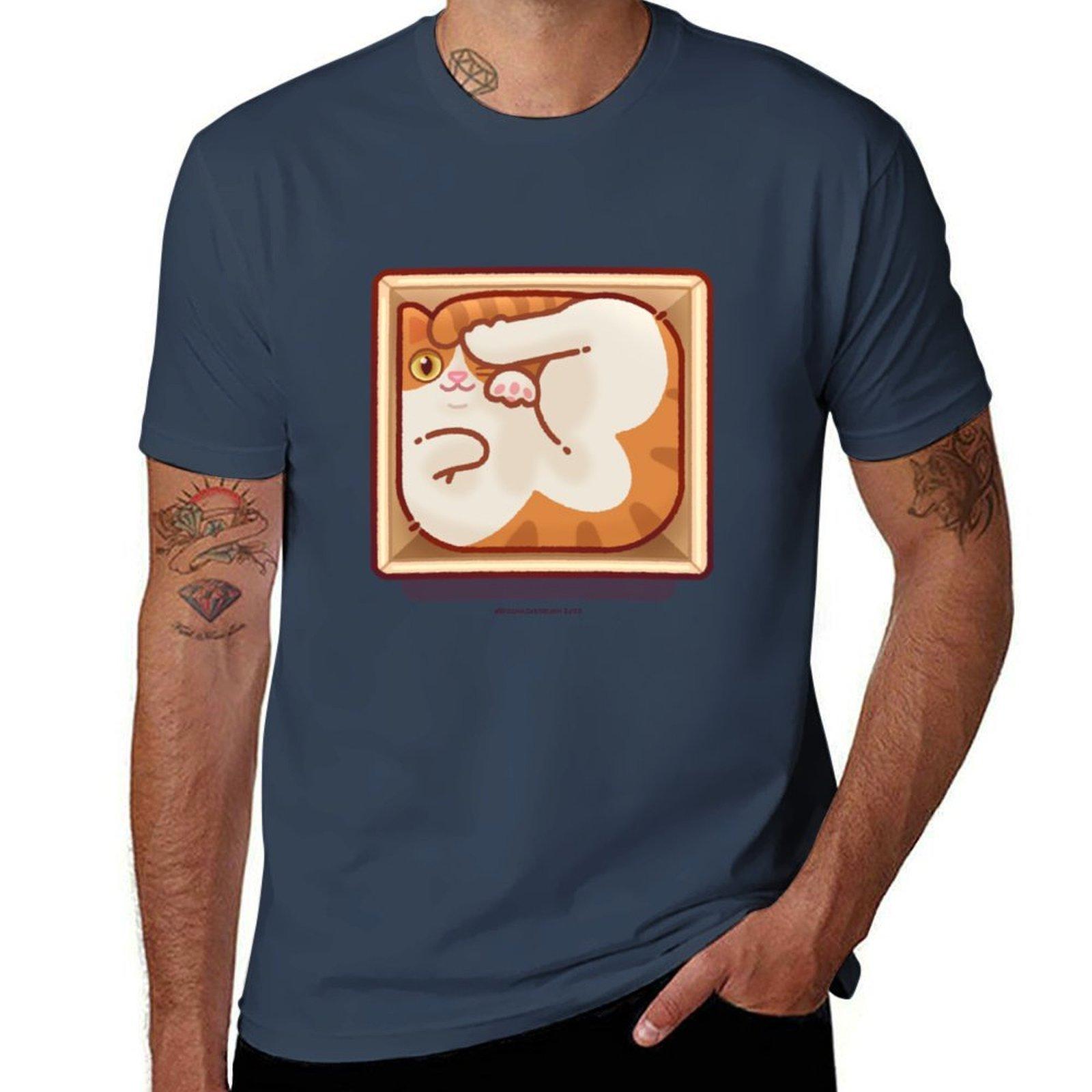 Cat in the Box T-Shirt cotton t shirts high quality t shirt man plain T-Shirt S