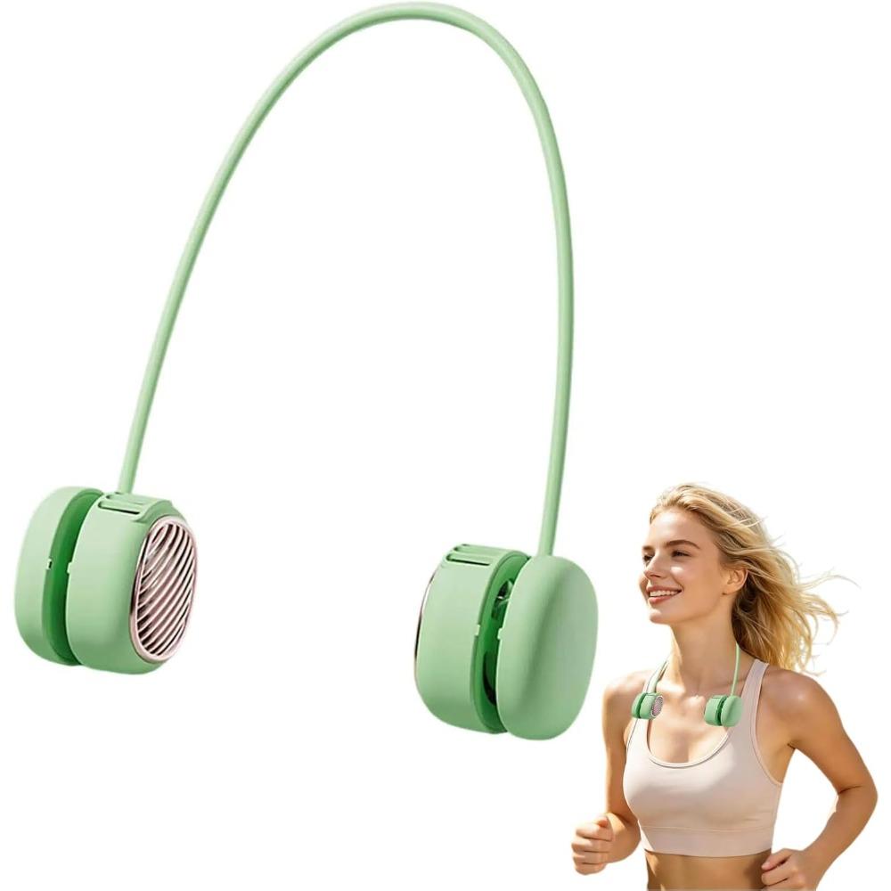 Personal Cooling Fan Wearable, Rechargeable Hands Wearable Personal Fan, Flexible Portable Neck Cooling Device for Travel Work Makeup Outdoor Use