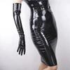 Sexiga Kvinnor Glänsande Långa Handskar Imitationsläder Latex Cosplay Kläder Poledance Nattklubb Handskar Tillbehör Åtsittande Handskar