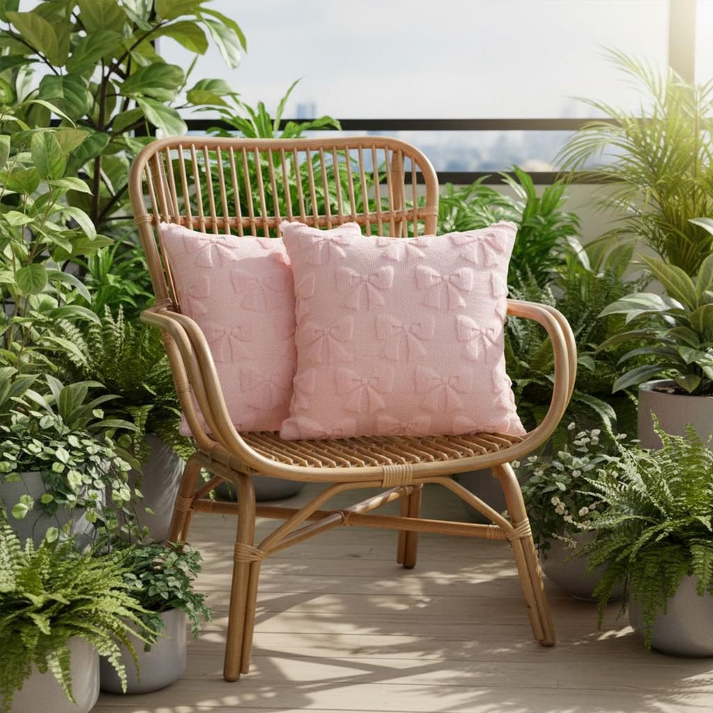 Cute Fluffy Bow Pillow Covers Washable Decorative Bowknot Pillowcase Multi-Purpose Valentine Plush Cushion Cover for Home Decor