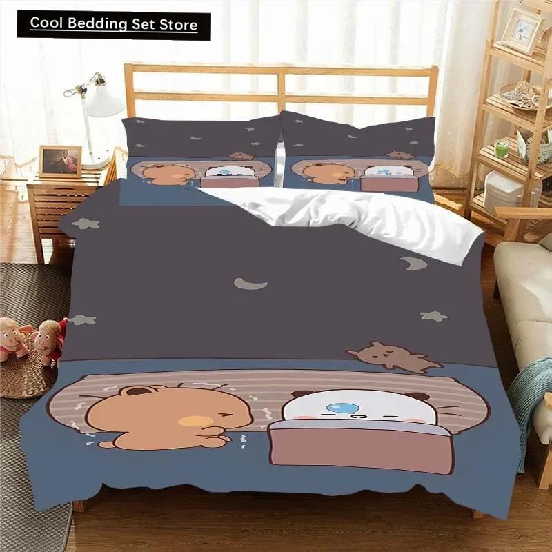 Kawaii Bubu and Dudu 3D Printing Anime Bedding Set Duvet Cover Comforter Bed Single Twin Full King Queen Size Bedding Set Kids