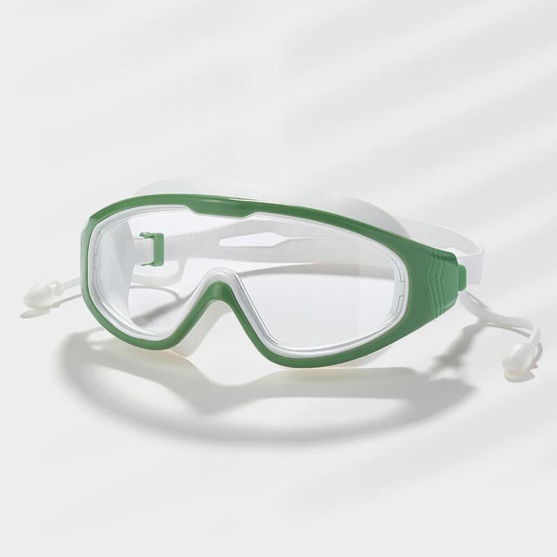 Yuzhan Adult Large Frame HD Anti-Fog Swimming Goggles with Earplugs зелёный