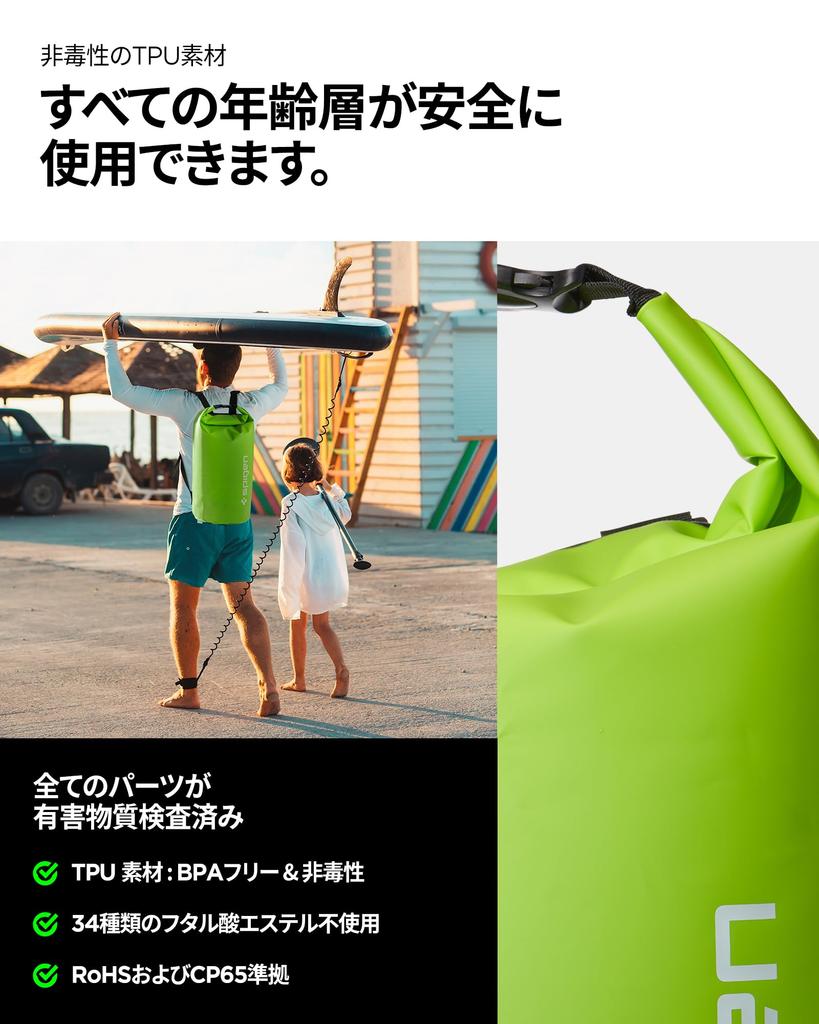 Spigen Waterproof Dry 30L Large Waterproof Backpack with Aqua Perfect for and Model AMP07230 Bag, Capacity, Shield, Beach, Pool, Fishing, Camping,