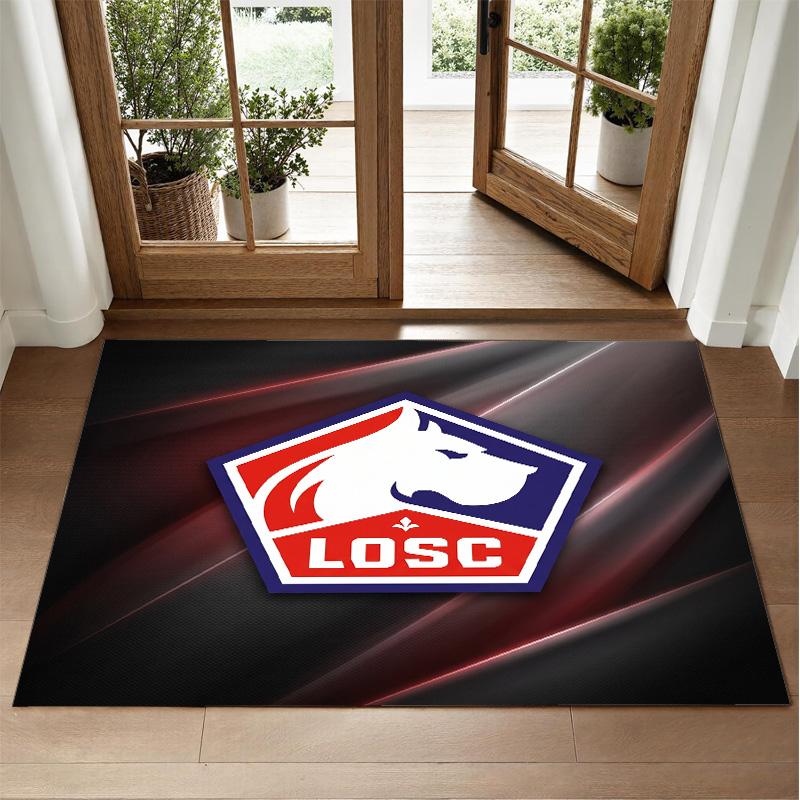 LOSC Lille FC Design Crystal Velvet Rug Soft Decorative Mat for Bedroom Entrance