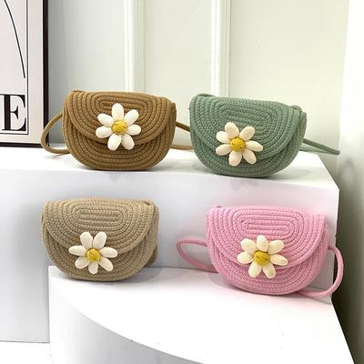 Spring New One-shoulder Crossbody Bag Beach Casual and Beautiful Korean Cotton Thread Braided Beach Bag Vacation