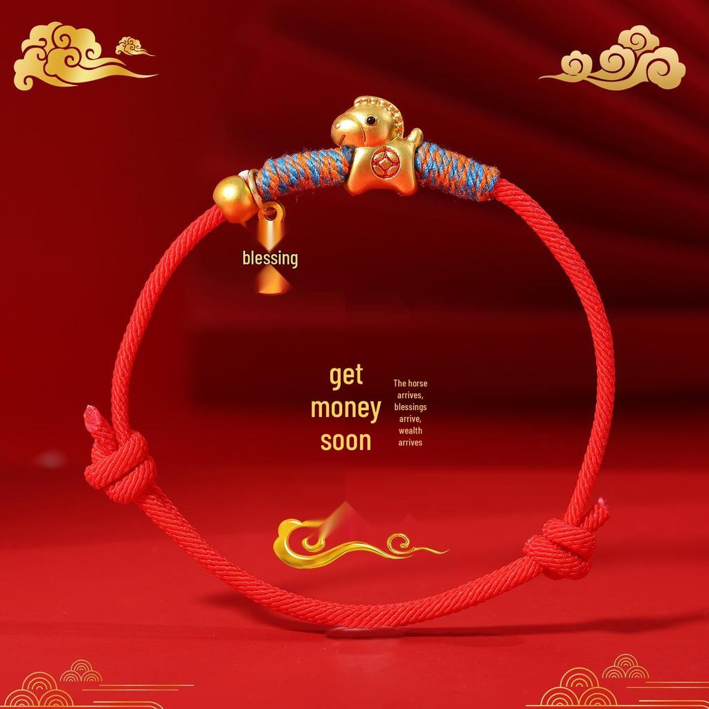 Red String Zodiac Horse Bracelet - Handwoven New Year Gift for Men & Women