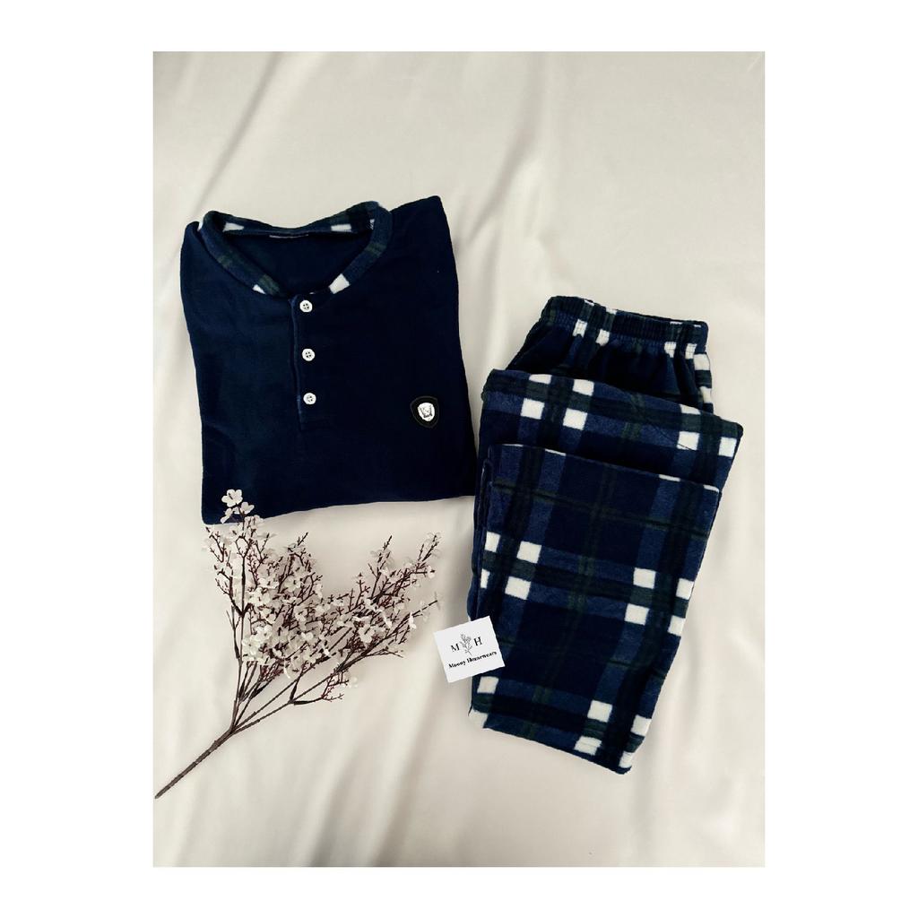 Men's Pajamas With 3 -gray Plaid Dowry Pocket