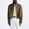 Zara Solid Color Comfortable Long Sleeve Stand Collar Casual Jacket Men jackets Dark-Olive-Green 2521203-528