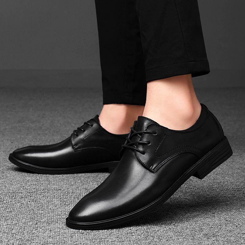Móda Všechno-se-hodící Pánské Boty Formální Boty z Pravé Kůže pro Muže Šněrovací Oxfordky pro Muže Svatba Večírek Kancelář Business Casual Bota Muži