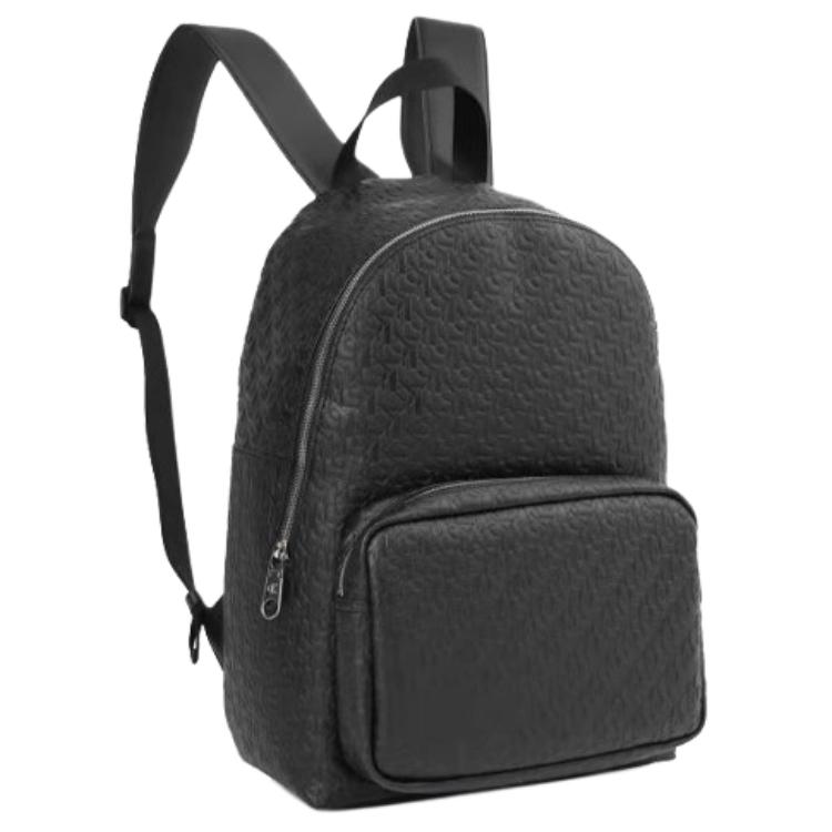Calvin Klein Ck Large Capacity Textured Business Commuter Backpack Men Backpack Black HH2622-001