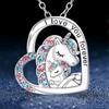 Kreative Neue Einhorn Halskette Bunte Herzförmige Pony Liebe Strass Anhänger Halskette