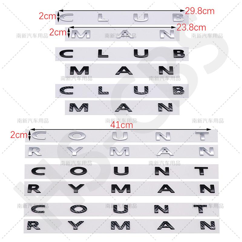 ABS Carbon Fiber Pattern Clubman Logo Countryman Letters Emblem Sticker Car Trunk Badge For F54 F55 F56 R55 R56 R60 F60 R52 R50