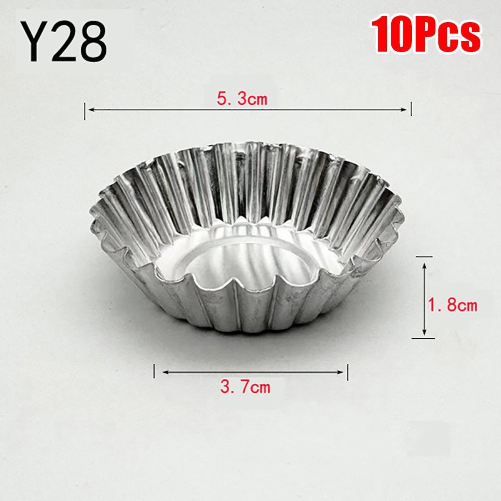 10 st Nya Äggtartformar i Aluminiumlegering Blomform Non-stick Muffinform Återanvändbara Muffinbakformar Köksverktyg