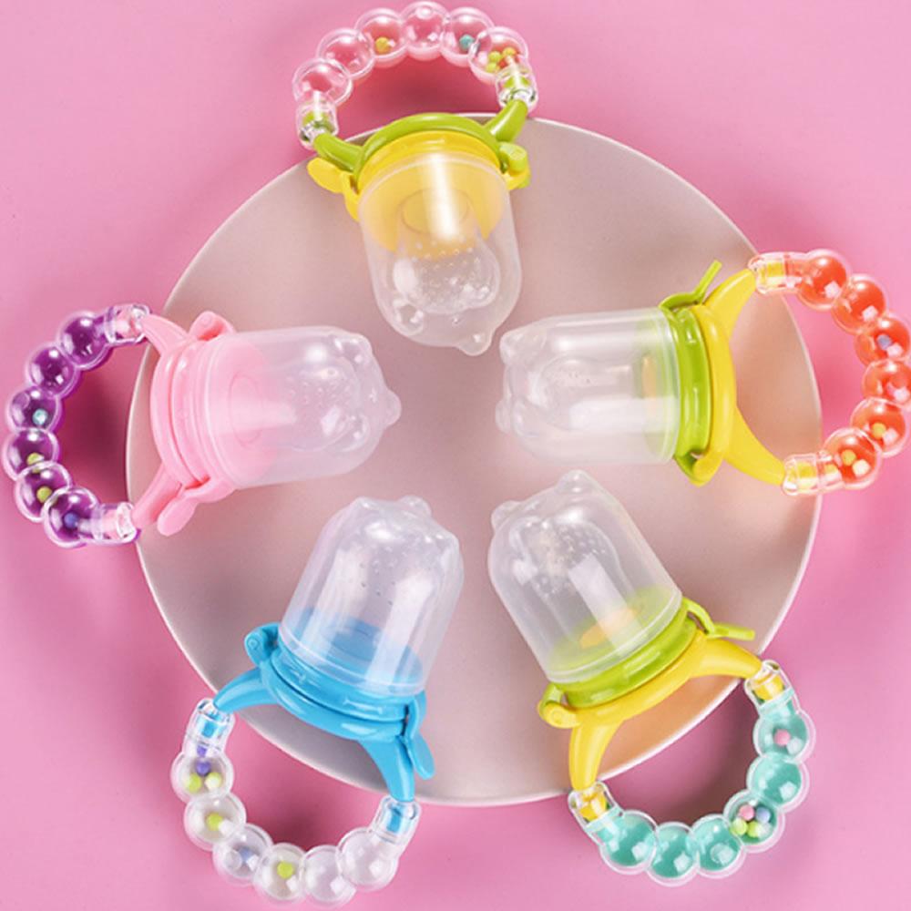 Baby Feeder Spoon Nutritious Fruits and Vegetables Bite Bell Ring Consisting Chew Toy Baby Feeding Spoon Nipple Soother Bottle