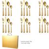 304 Stainless Steel Tableware Set 16/24 Piece Set Hotel Home Retro Relief Knife Fork  Spoon  Gold Gift Box