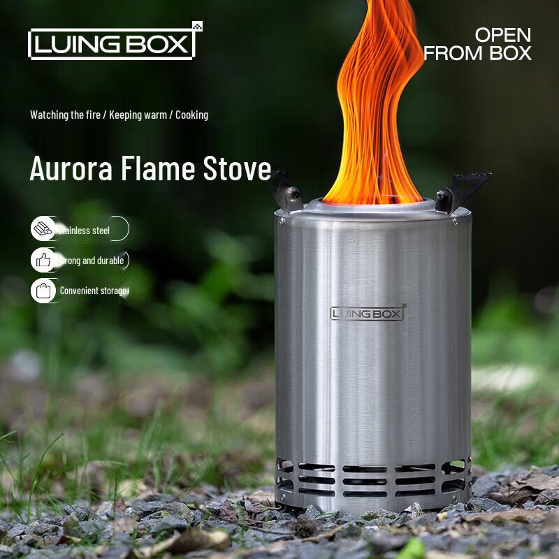 LUING Camping Aurora Flame Wood Stove