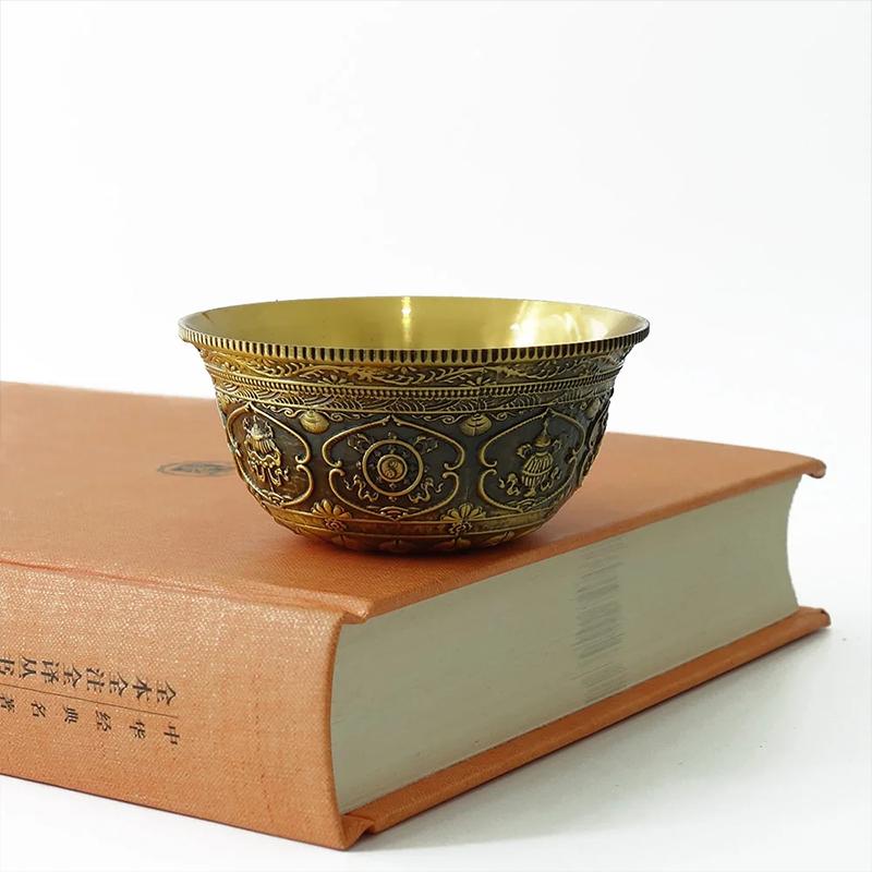 

1 шт. Медитация Дзен Украшения Медная Утолщенная Чаша Ритуальная Тарелка Латунные Благоприятные Буддийские Украшения Непальская Тибетская Буддийская Чаша