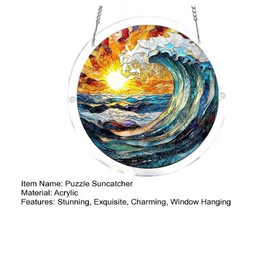 Window Hanging Acrylic Puzzles Suncatcher Stained Glass Style DIY Jigsaw Puzzle Craft
