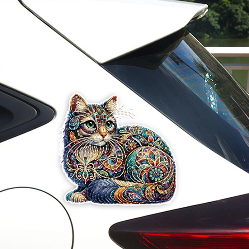 JT122#14x13.3cm Cat Car Stickers Creative Car And Motorcycle Stickers Scratch-resistant Stickers Decoration Motorcycle External Accessories