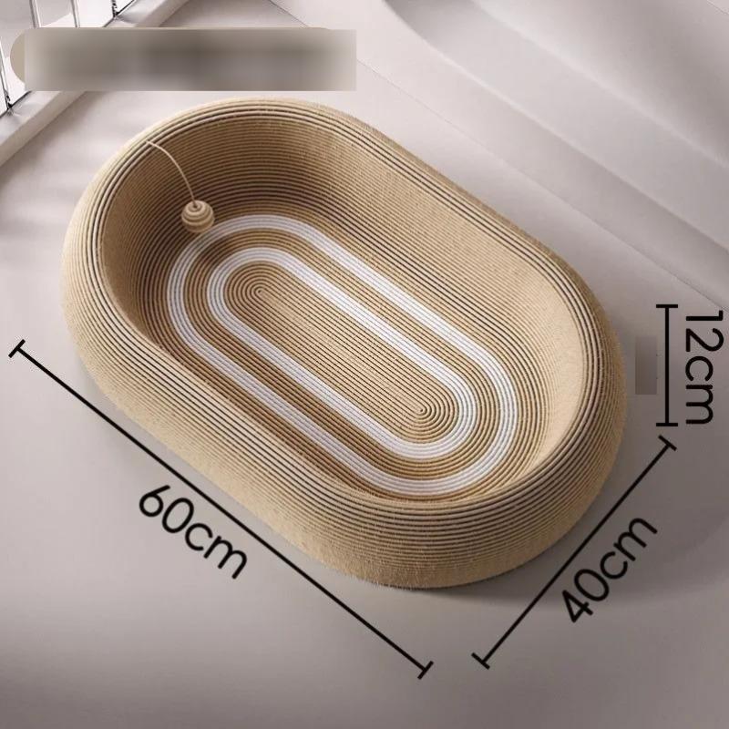 

2.0 Upgrade Cat Scratcher Pads 100% Sisal Round Oval Cat Scratching Board 12cm Height Kitten Bed Nest Chew Toy Bite Pet Supplie