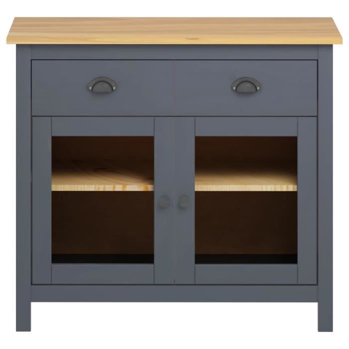 VidaXL Buffet Hill Range Grey 90x40x80 Cm Solid Pine Wood