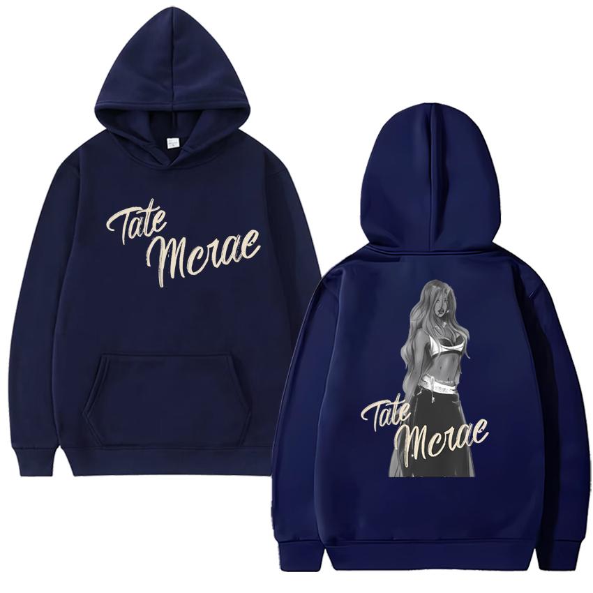 New in Tate Mcrae Tour 2025 Double Sided printed Hoodie Unisex harajuku fashion Sweatshirt Men women Fleece Long sleeve pullover