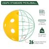 PATIKIL Outdoor Pickleball Balls 26 Holes Pickleball 12 Pack Yellow for Amateur Indoor and Outdoor Sports