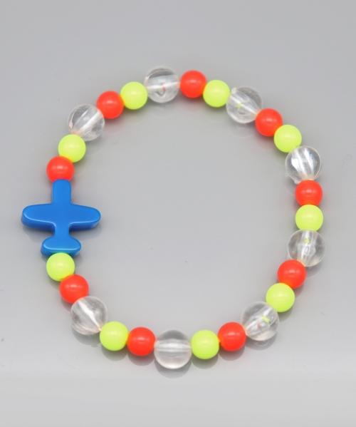 Bonbeau Vivid Color Airplane Charm Acrylic Ball Bracelet 6 Colors