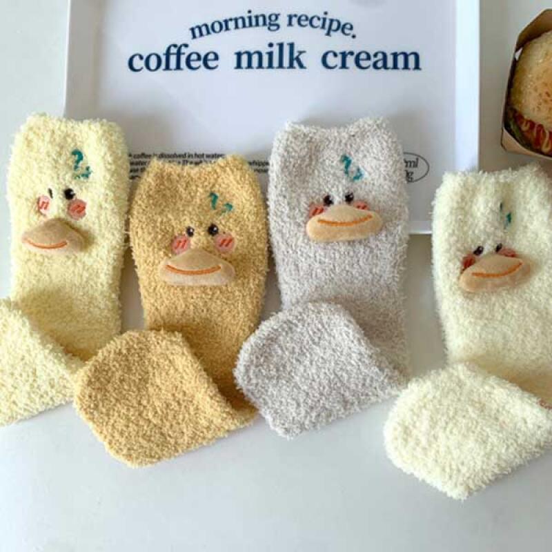 Duck Sleep Socks, 4-Piece Set of Warm Winter Socks