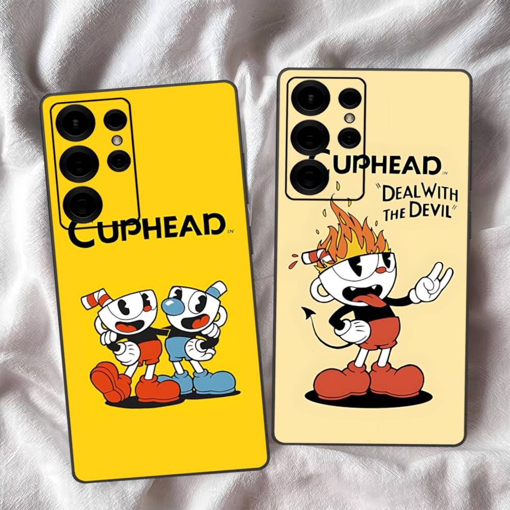 Comedy Animation C-Cuphead Cartoon Phone Case For Samsung S 24 Fe 25 Ultra Plus 20 Lite 21 30 22 23 24 22 Ultra 5G Fundas