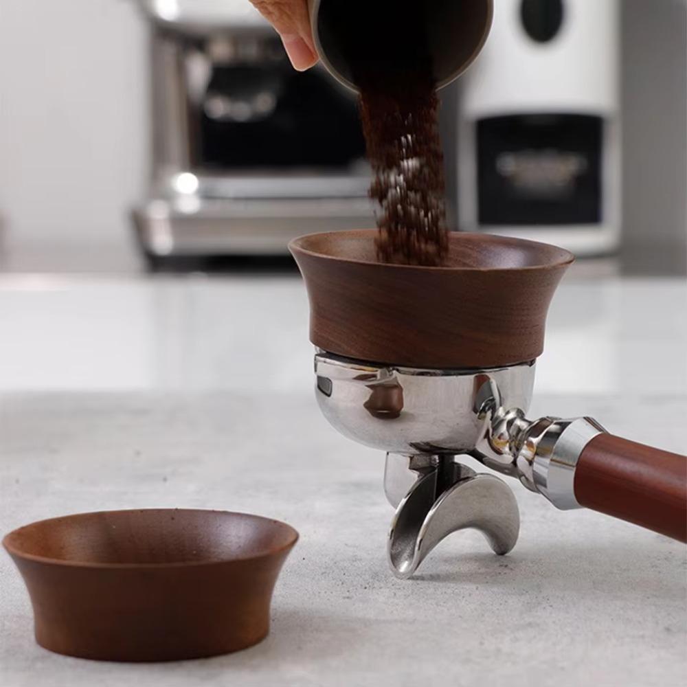 Wood Coffee Dosing Ring 51/53/58mm Coffee Powder Ring Portafilter Coffee Catcher Ring  Barista